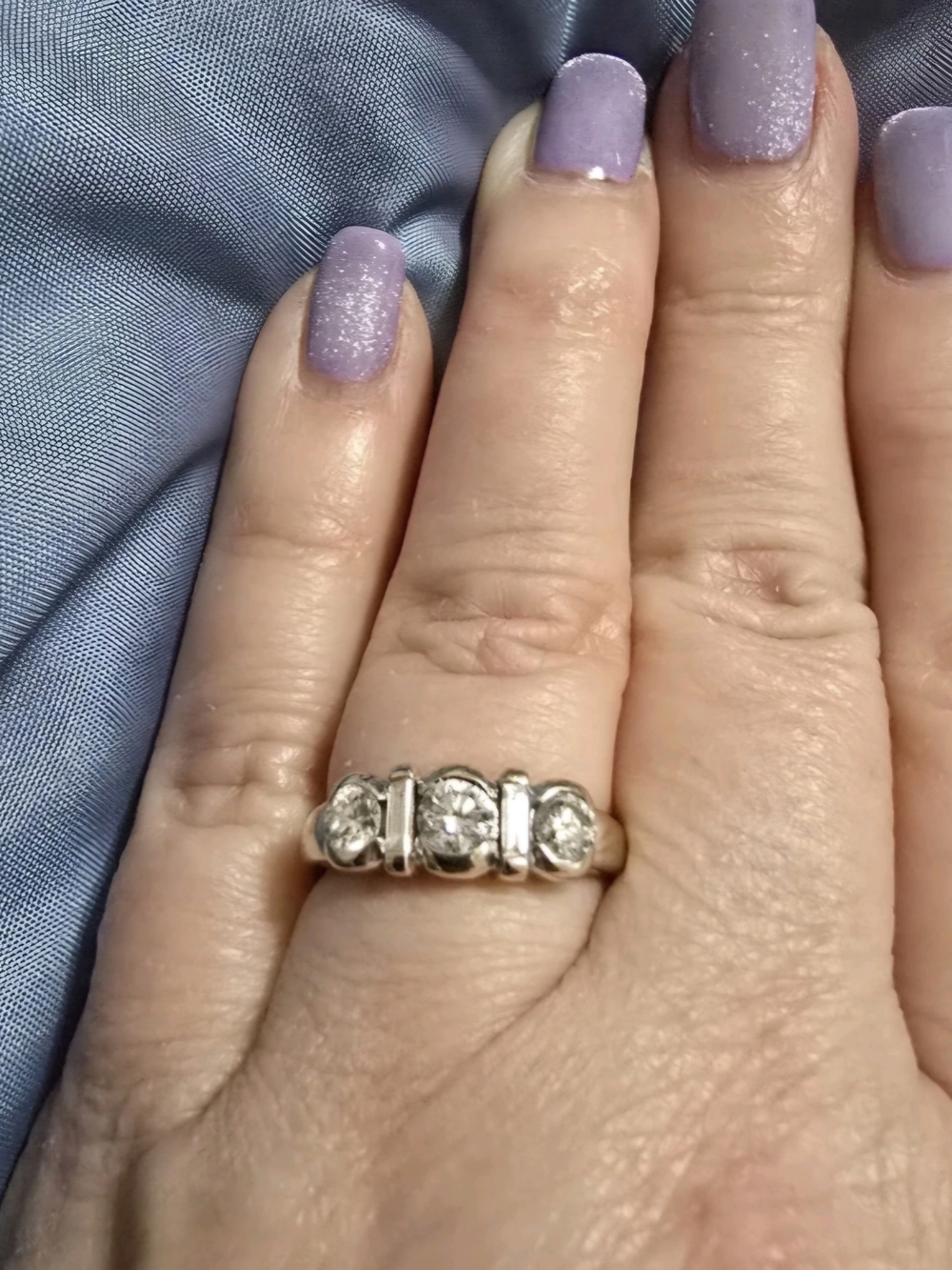 Gorgeous 14k Estate Designer White Gold Vintage Diamond Ring Size 6 - Picture 6 of 11